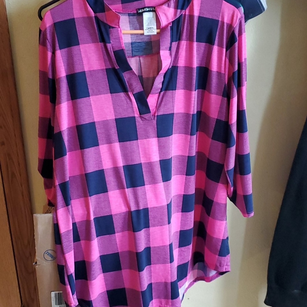 Hemish buffalo plaid tunic